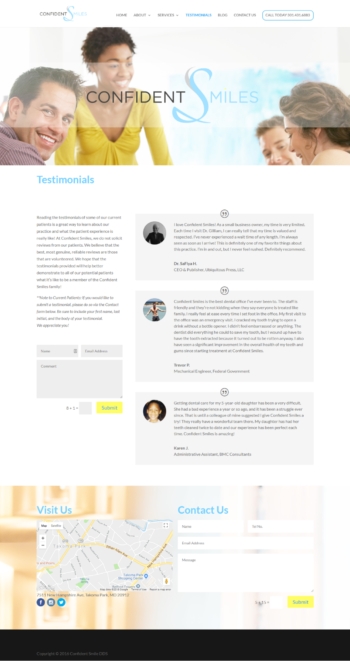 Confident Smiles Wordpress Web Design Brand and Beyond