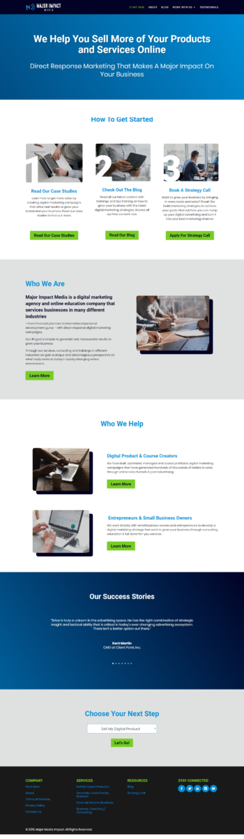 Major Impact Media Web Design - Home